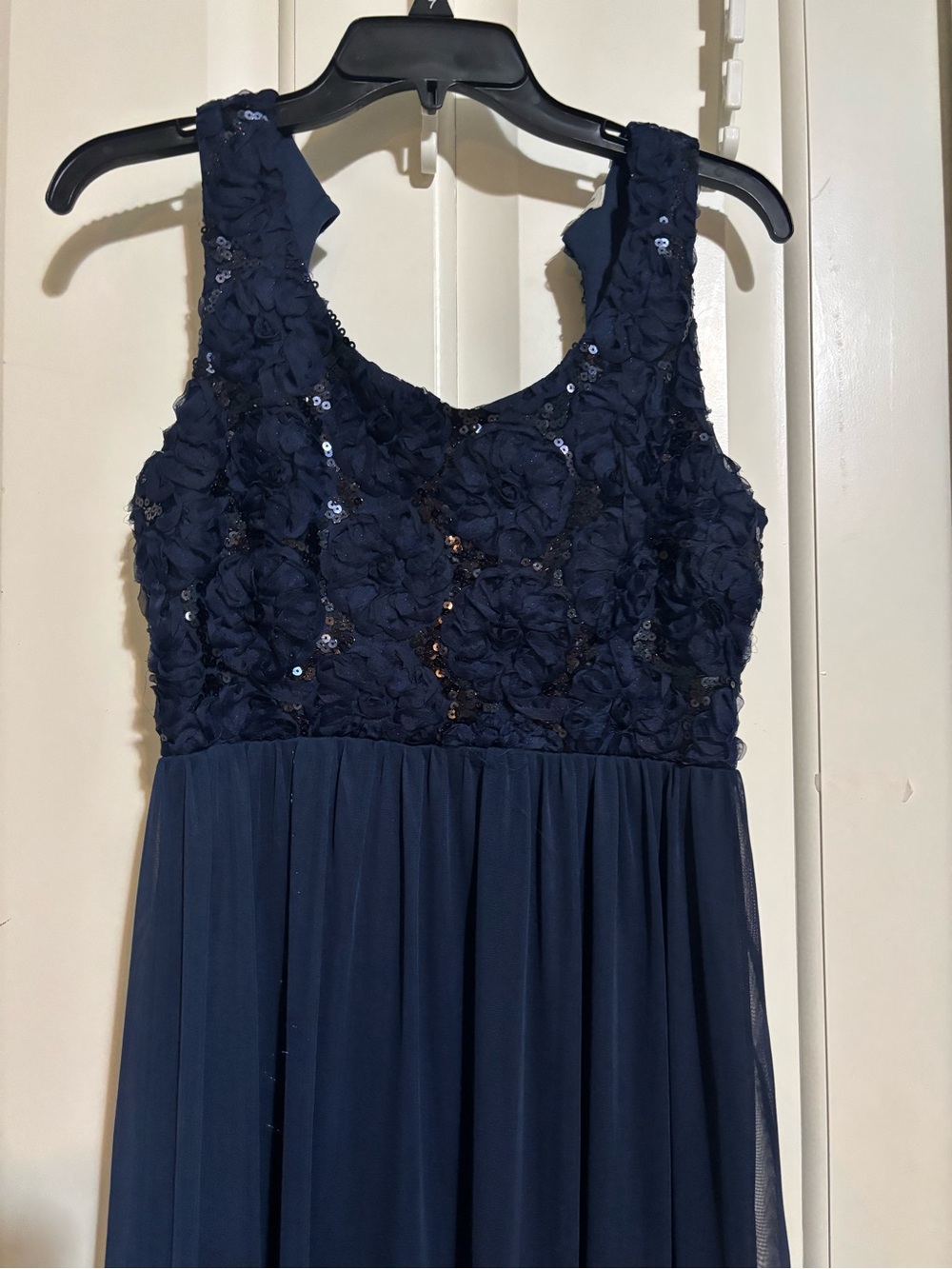Emerald Sundae Navy Floral Applique Sleeveless Evening Dress size 7